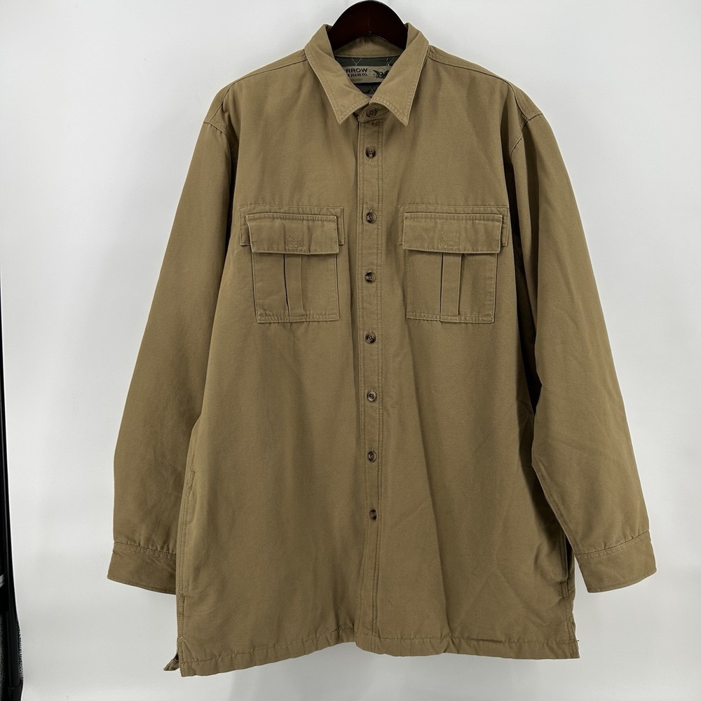Vintage Arrow Blue Jeans Co Barn Chore Coat mens XLT Tan Quilted Workwear Jacket